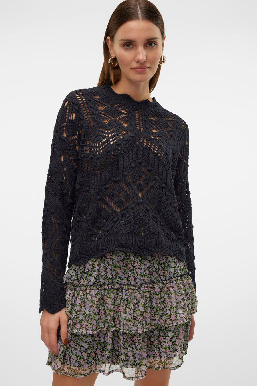 Pull met ronde hals - zwart - VERO MODA®