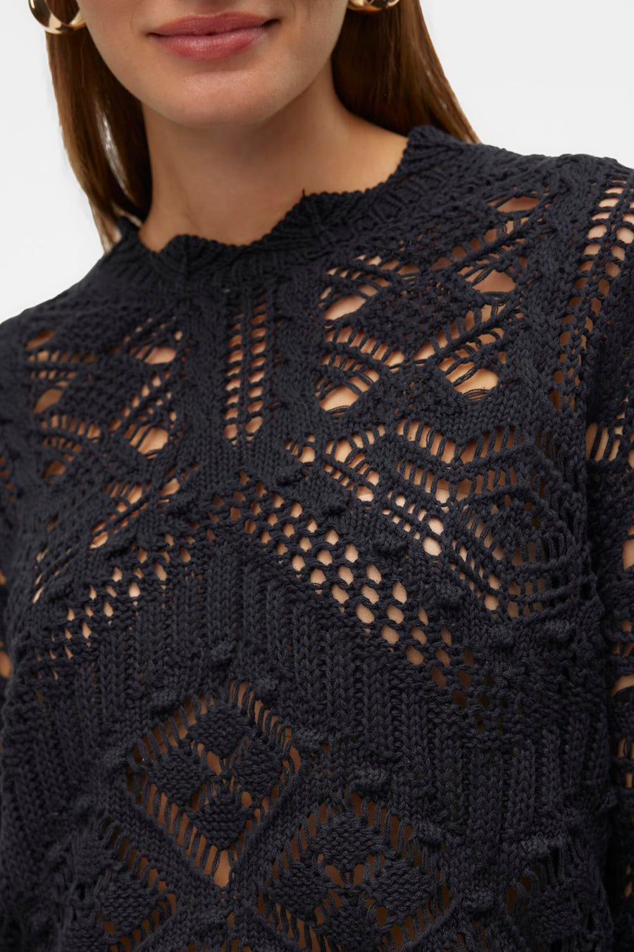 Pull met ronde hals - zwart - VERO MODA®