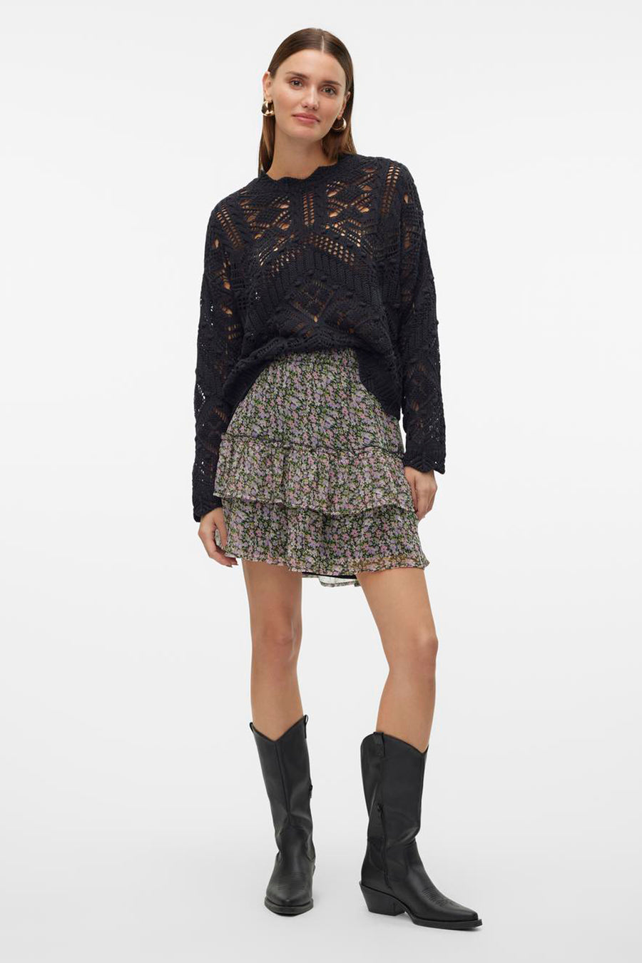 Pull met ronde hals - zwart - VERO MODA®