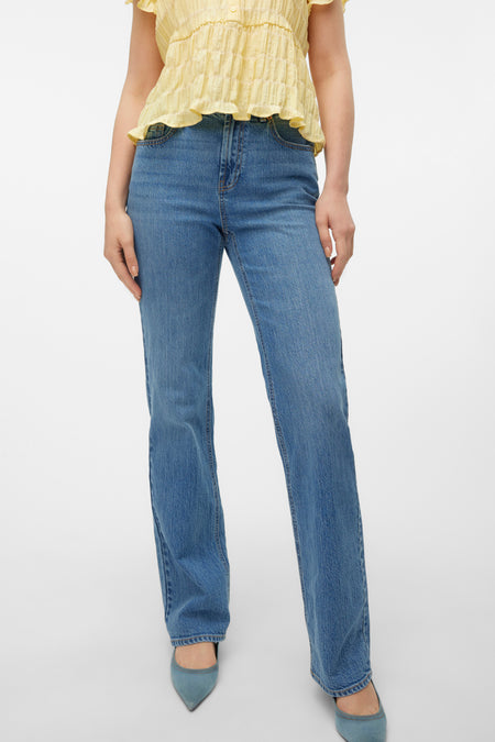 TESSA STRAIGHT - mid blue denim