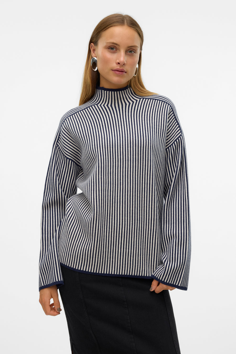 Pull met rolkraag - blauw - VERO MODA®