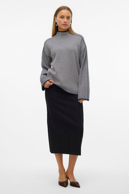 VMGOLD LS HIGHNECK PINSTRIPE PULLOVER GA