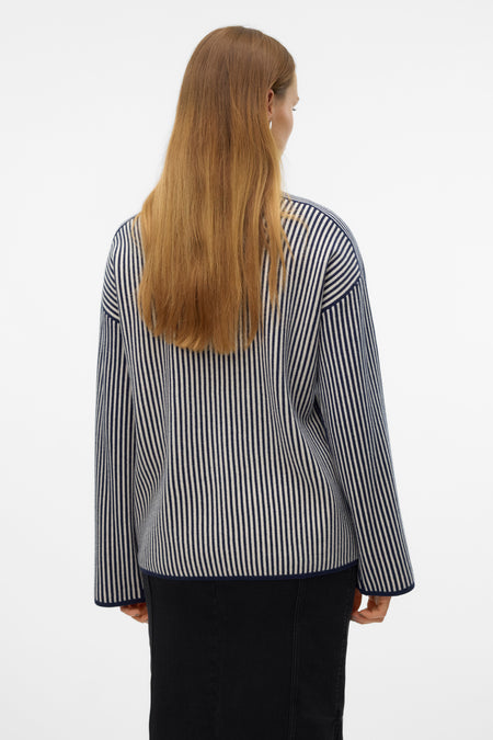 VMGOLD LS HIGHNECK PINSTRIPE PULLOVER GA