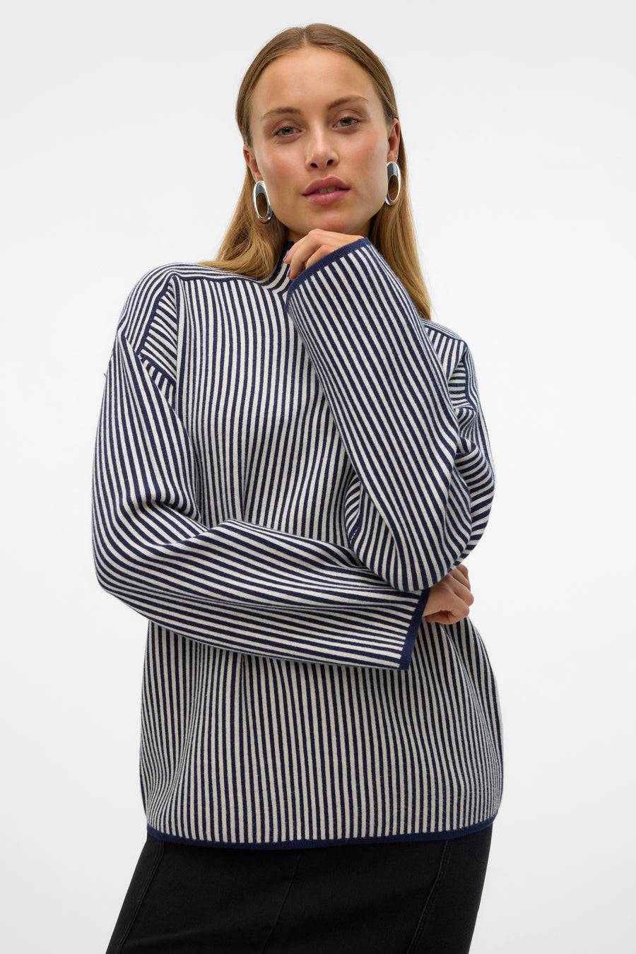Pull met rolkraag - blauw - VERO MODA®