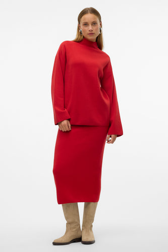 Pull met rolkraag - rood - VERO MODA®
