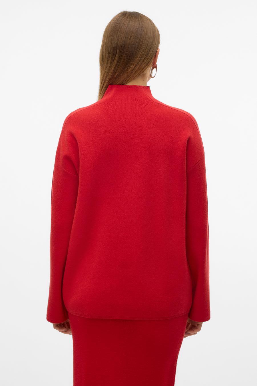 Pull met rolkraag - rood - VERO MODA®