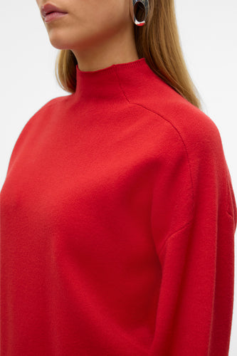 Pull met rolkraag - rood - VERO MODA®