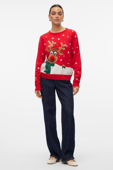 VMSNOWY DEER LS O-NECK XMAS