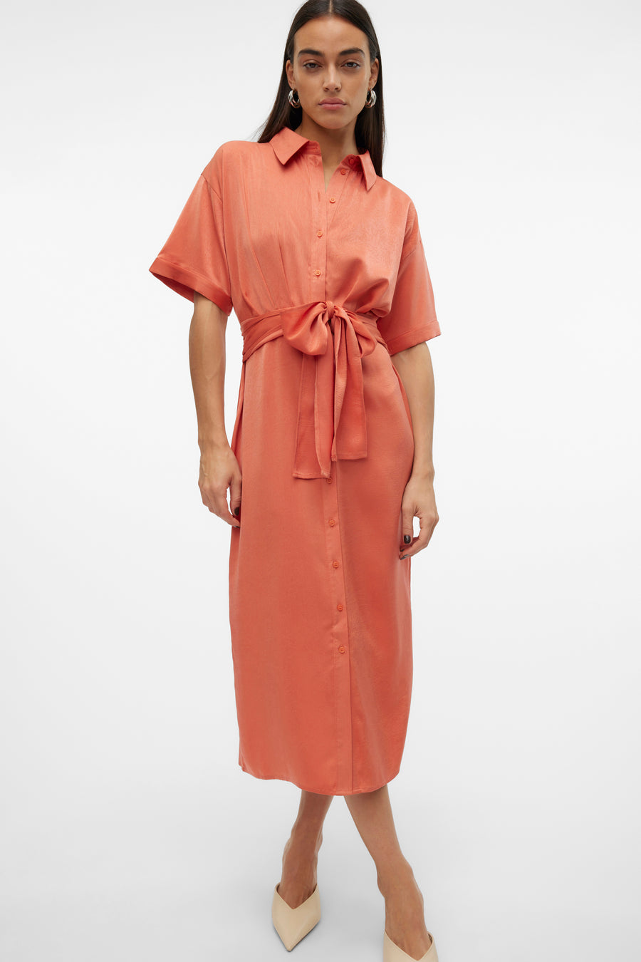 Kleedje met korte mouwen - rood