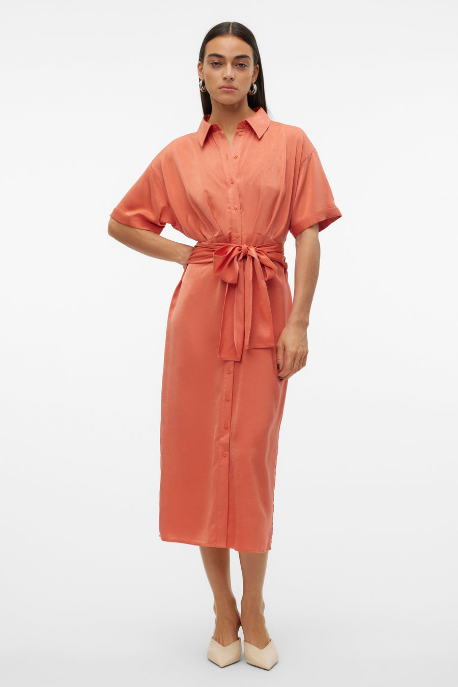 Kleedje met korte mouwen - rood