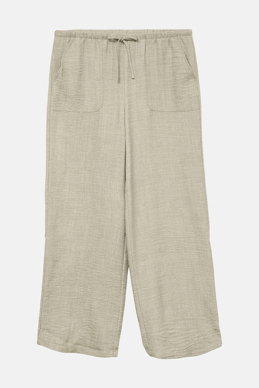 Jean beige de VERO MODA avec cordon et poches, en tissu froissé.