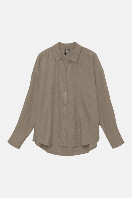 Hemd met lange mouwen - bruin