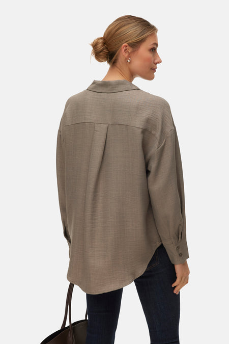 Hemd met lange mouwen - bruin