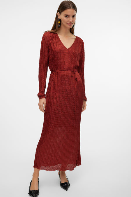 Kleedje met lange mouwen - rood
