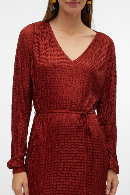Kleedje met lange mouwen - rood