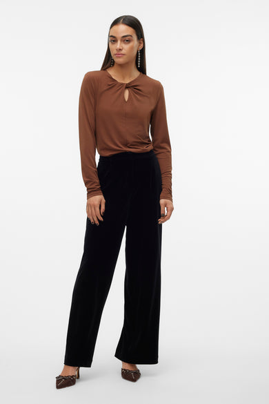 Blouse met lange mouwen - bruin