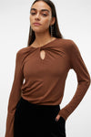 Blouse met lange mouwen - bruin