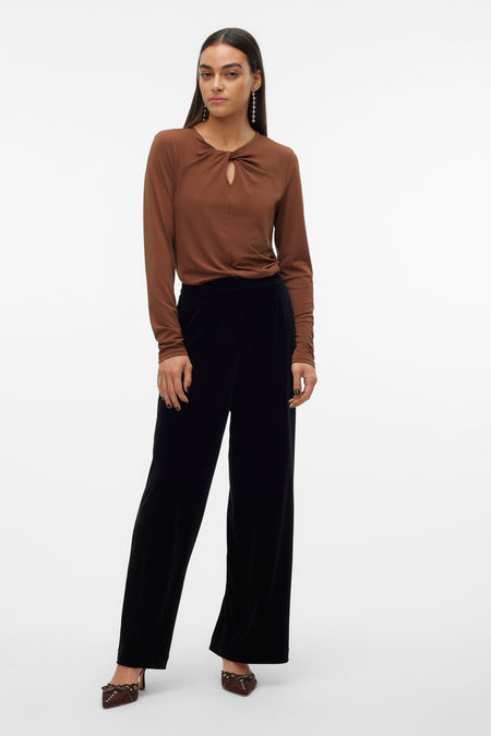 Blouse met lange mouwen - bruin