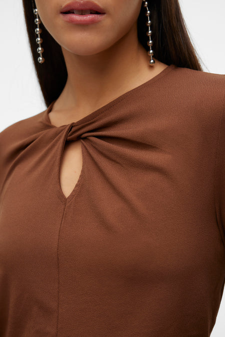 Blouse met lange mouwen - bruin