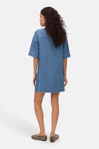 Robe à manches courtes - mid blue denim - VERO MODA®