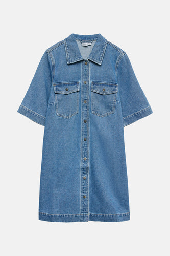 Robe à manches courtes - mid blue denim - VERO MODA®