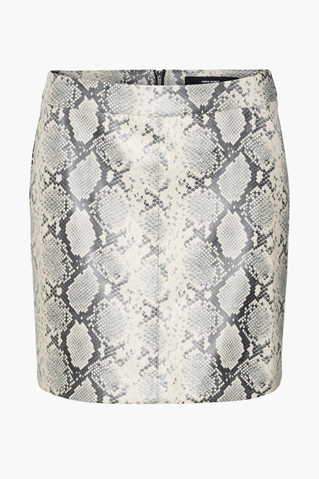 Korte rok van VERO MODA met een slangenprint in grijstinten.