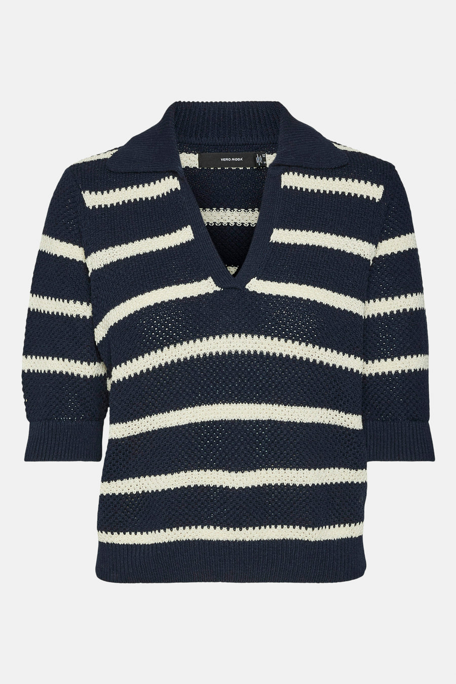 Pull met V-hals - blauw