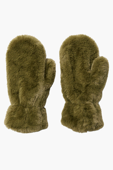 Groene handschoenen van VERO MODA met een zachte, harige textuur.