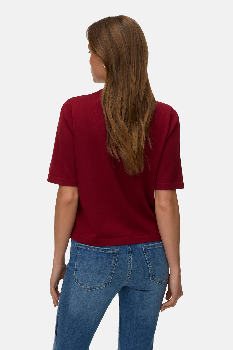 Pull col O - rouge