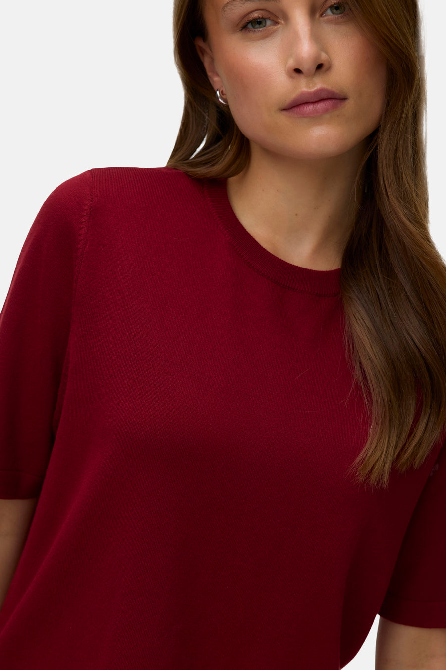 Pull col O - rouge