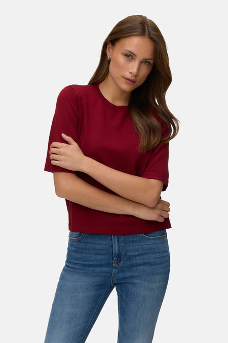 Pull col O - rouge
