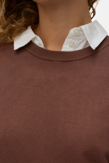 Pull O-hals - bruin