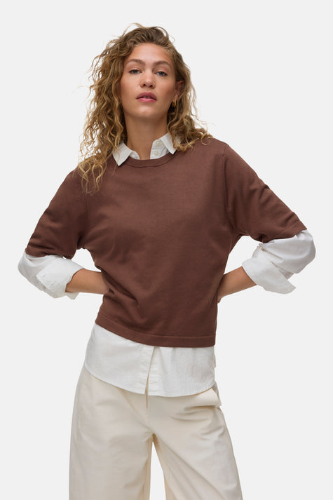 Pull O-hals - bruin