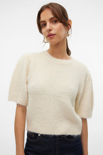 Pull à col rond - écru - VERO MODA®