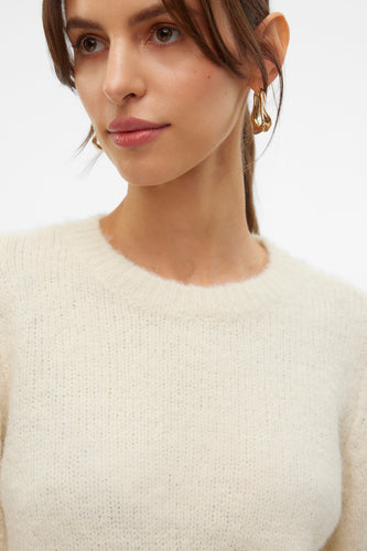 Pull met ronde hals - ecru - VERO MODA®