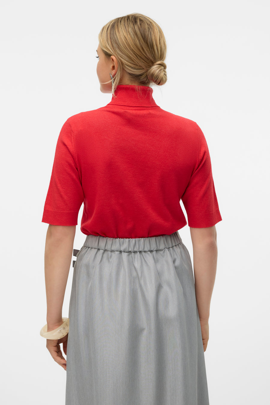 Pull met rolkraag - rood - VERO MODA®