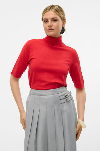 Pull met rolkraag - rood - VERO MODA®