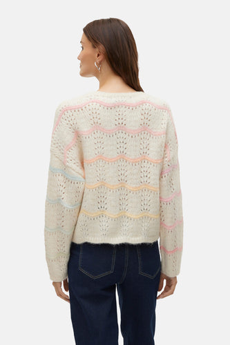 Pull met ronde hals - ecru - VERO MODA®