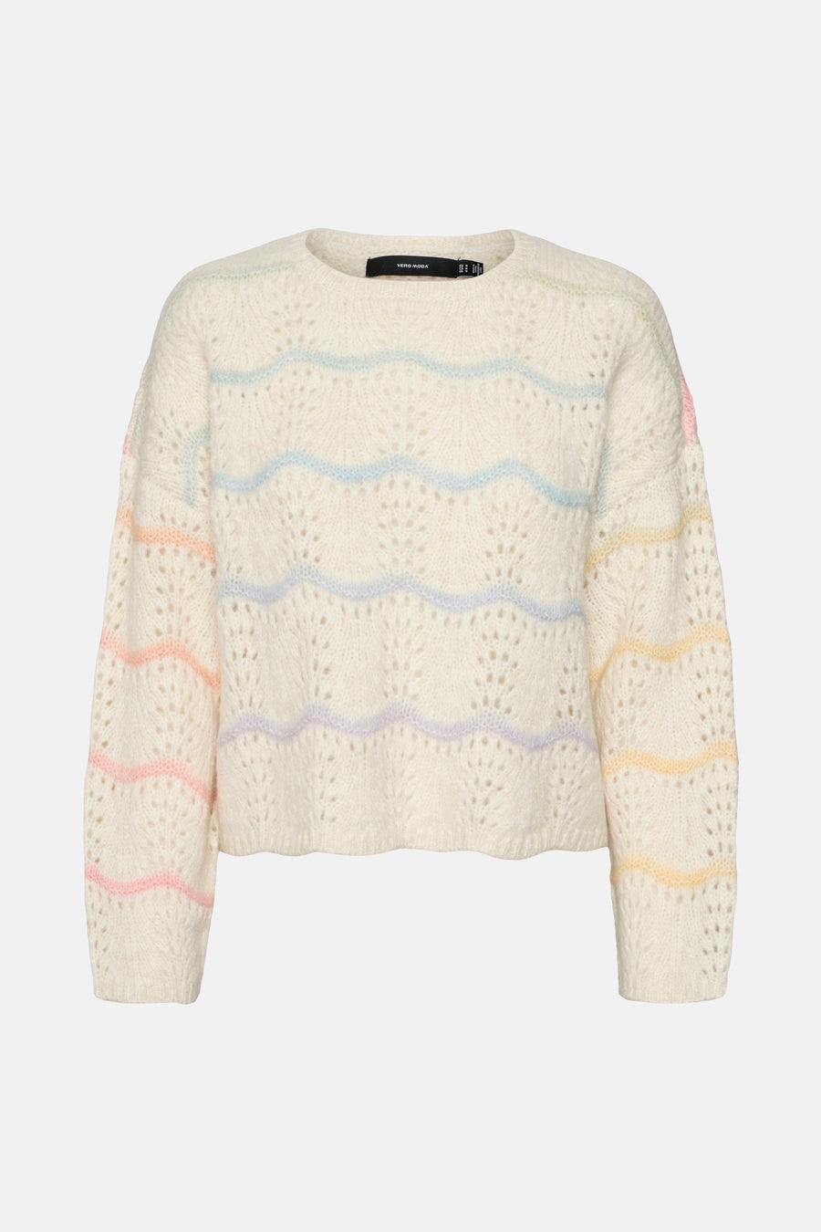Pull met ronde hals - ecru - VERO MODA®