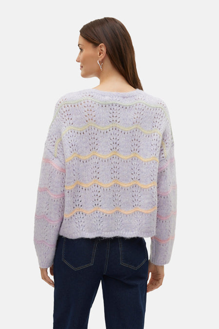 Pull met ronde hals - paars