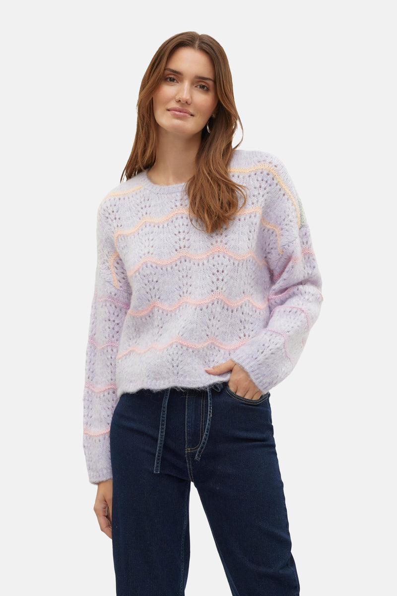 Pull met ronde hals - paars