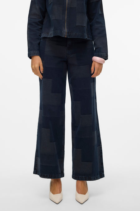 VMREMY MR WIDE PATCHWORK JEANS