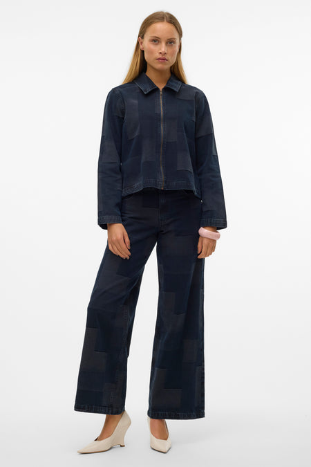 VMREMY MR WIDE PATCHWORK JEANS
