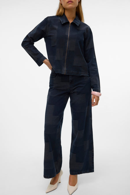 VMREMY MR WIDE PATCHWORK JEANS