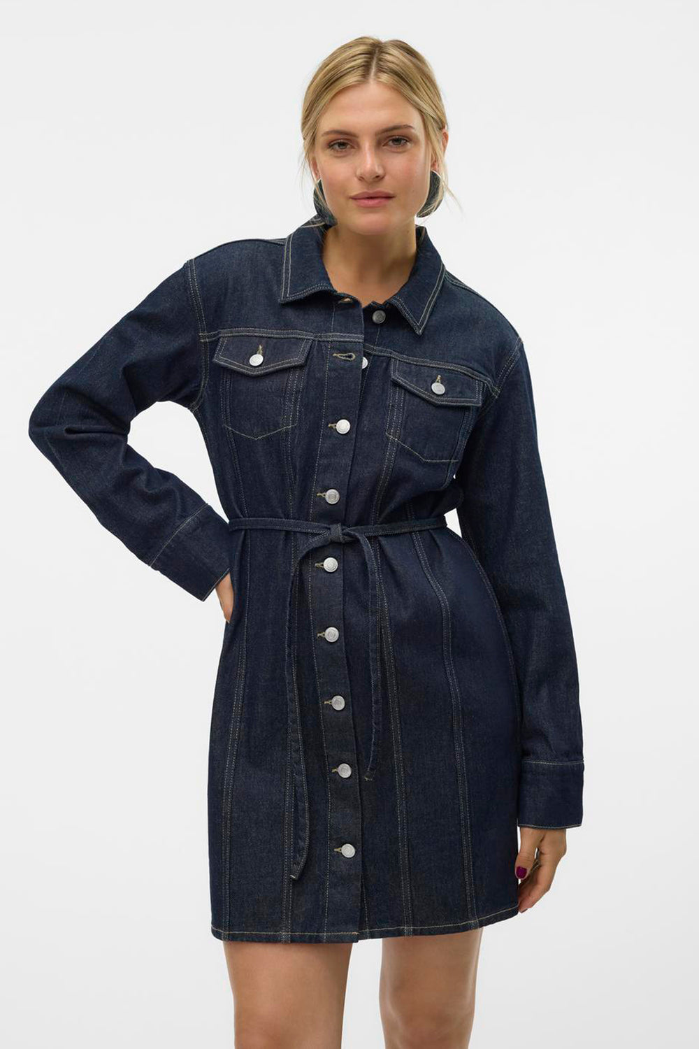 Kleedjes (lange mouwen) Dark blue denim - VERO MODA®