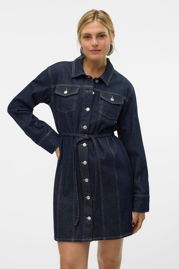 Kleedjes (lange mouwen) Dark blue denim - VERO MODA®