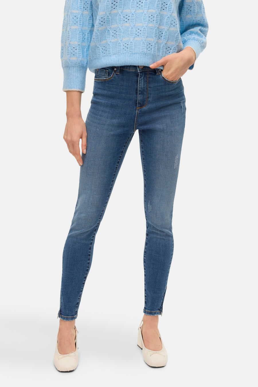 Pull met ronde hals - blauw - VERO MODA®