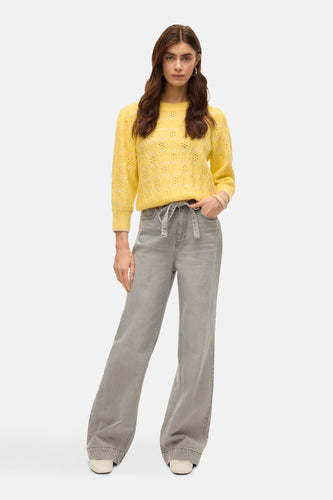 Pull met ronde hals - geel - VERO MODA®