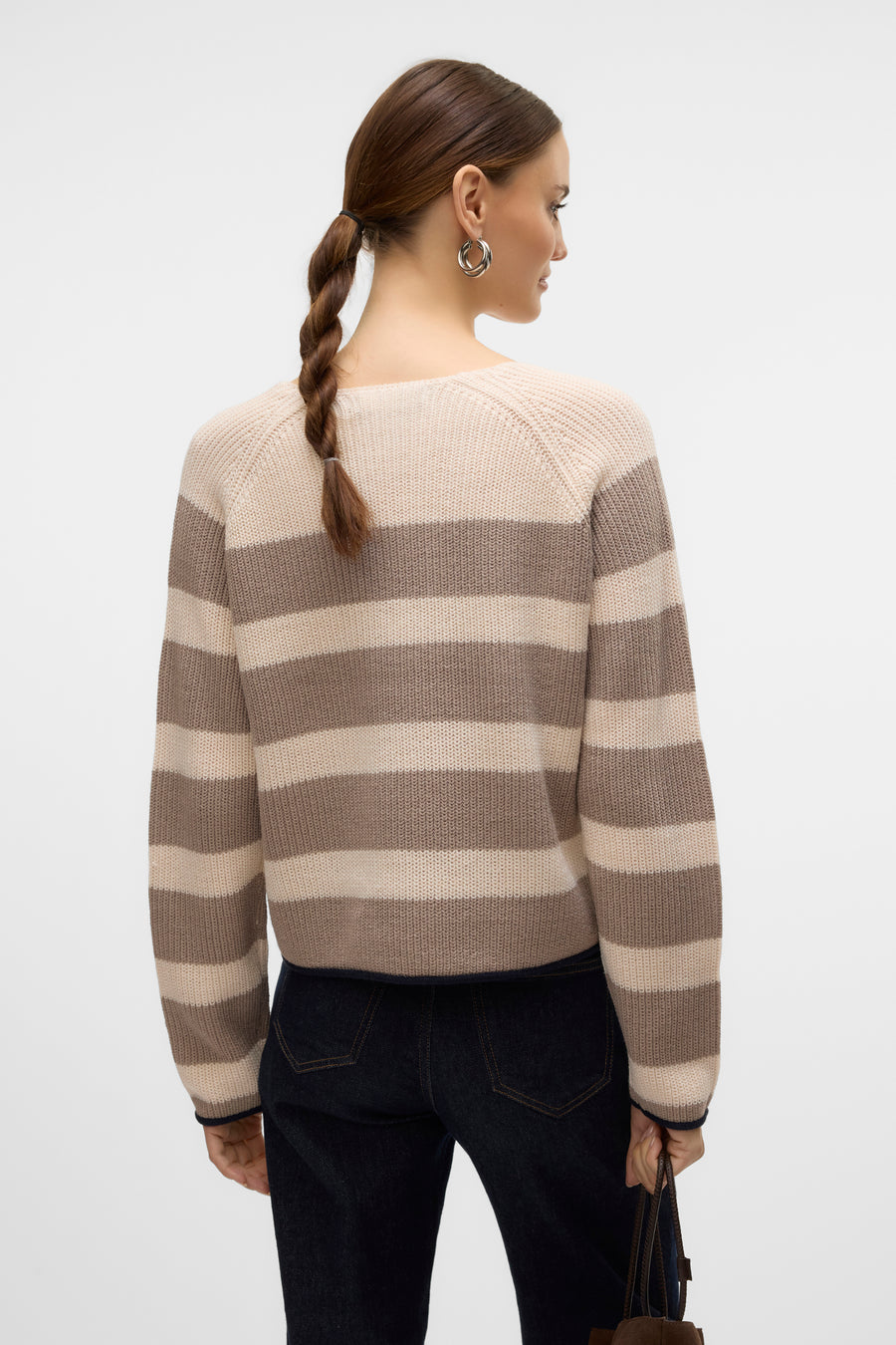 Pull à col en V - brun - VERO MODA®