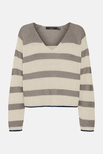 Pull à col en V - brun - VERO MODA®